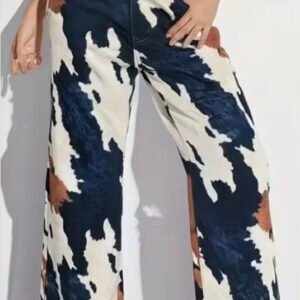 jean wide leg imprimé animal